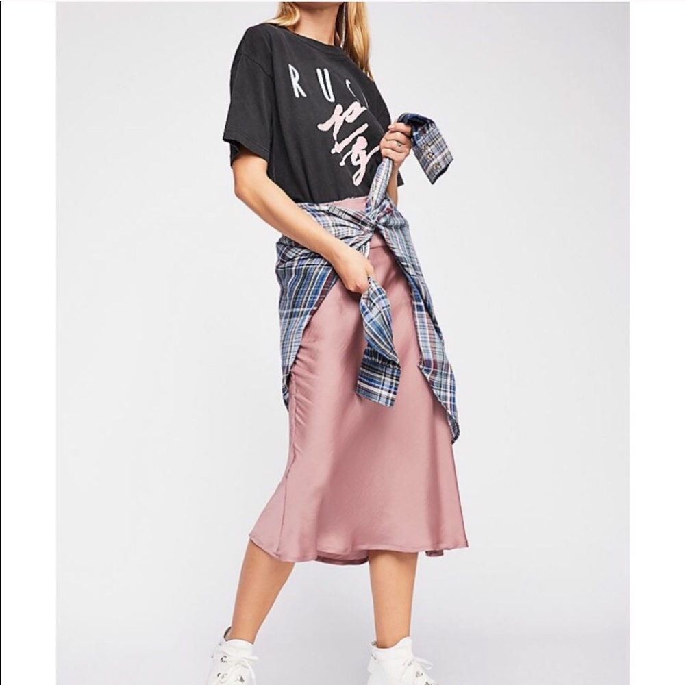 Dusty pink Normani Bias Free People Skirt 12